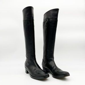 BALENCIAGA Square Toe Knee High Boots Black